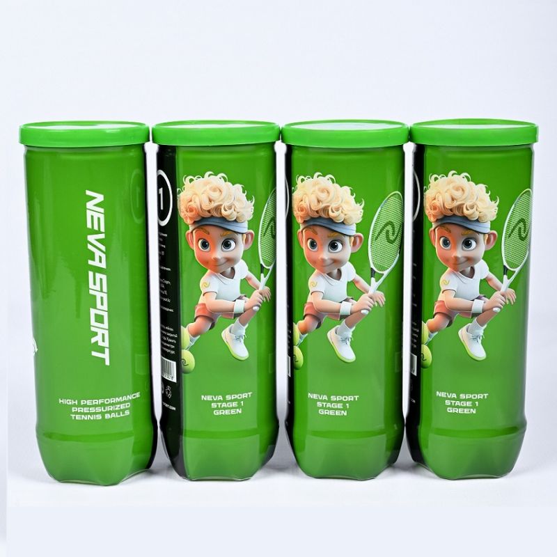 Детские теннисные мячи Neva Sport Green (stage 1), коробка обложка Детские теннисные мячи Neva Sport Green (stage 1), коробка