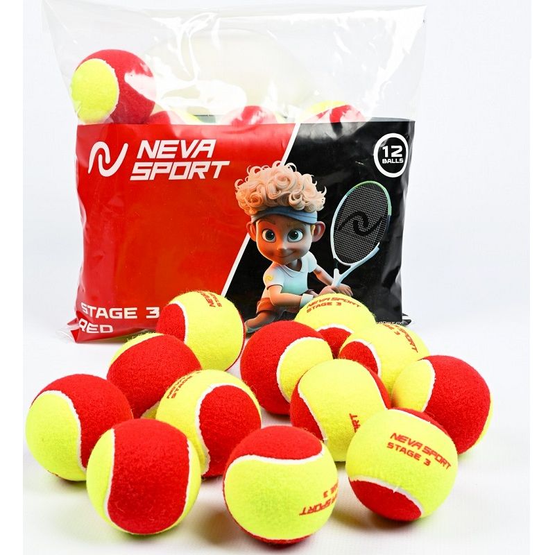 Детские теннисные мячи Neva Sport (Red 3) в пакете