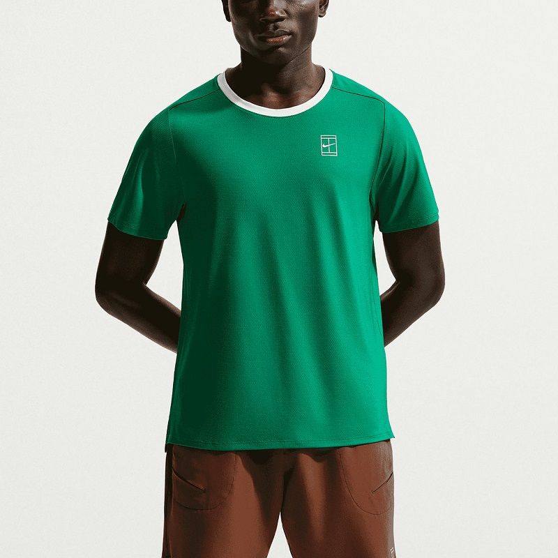 Мужская теннисная футболка Nike Court Advantage Top, Malachite-White
