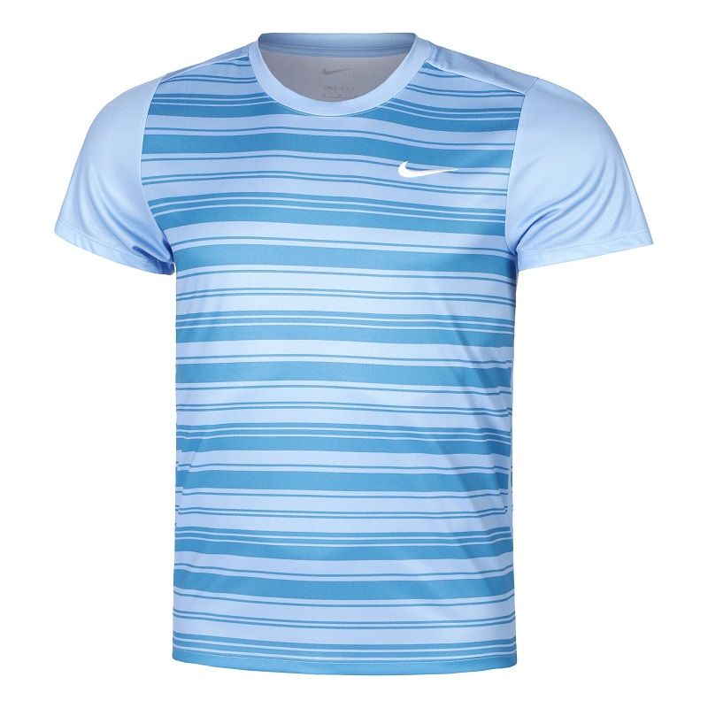 Мужская теннисная футболка Nike Court Victory Printed, Aluminium-Blue