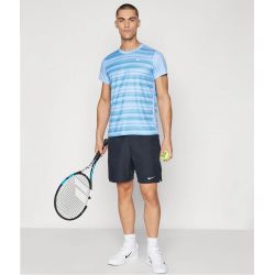 Мужская теннисная футболка Nike Court Victory Printed, Aluminium-Blue